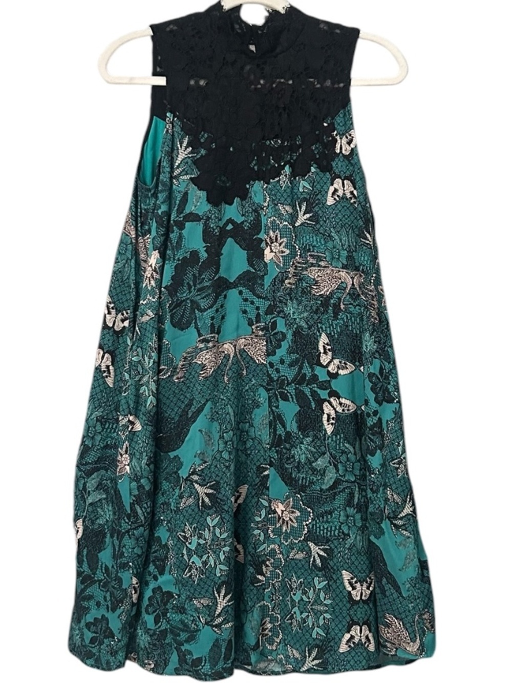 Maeve By Anthropologie Butterfly Lace Swing Mini Dress XS Oversized With Pockets